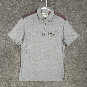 Howler Bros Polo Shirt Mens Small Gray Western Yoke‎ Snap Pocket Casual